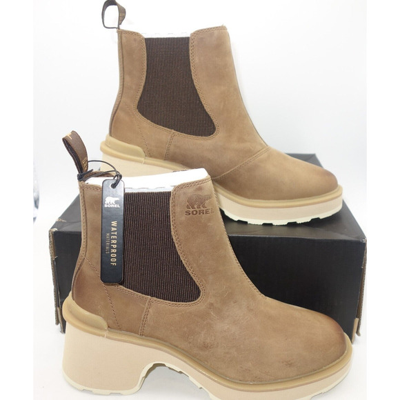 NEW Sorel women's 11 Hi-Line Heel Chelsea Waterproof Boot Umber Brown READ - Picture 1 of 13